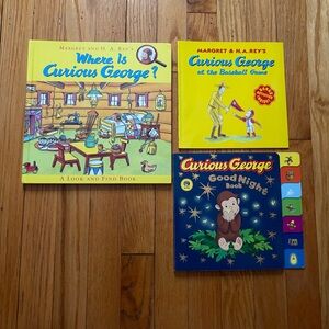 Curious George Children’s Book Bundle (Lot of 3) – Mixed Format Lot